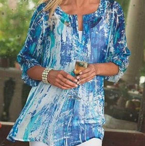 Soft Surroundings Tops - Soft Surroundings beaded silk Tunic Top